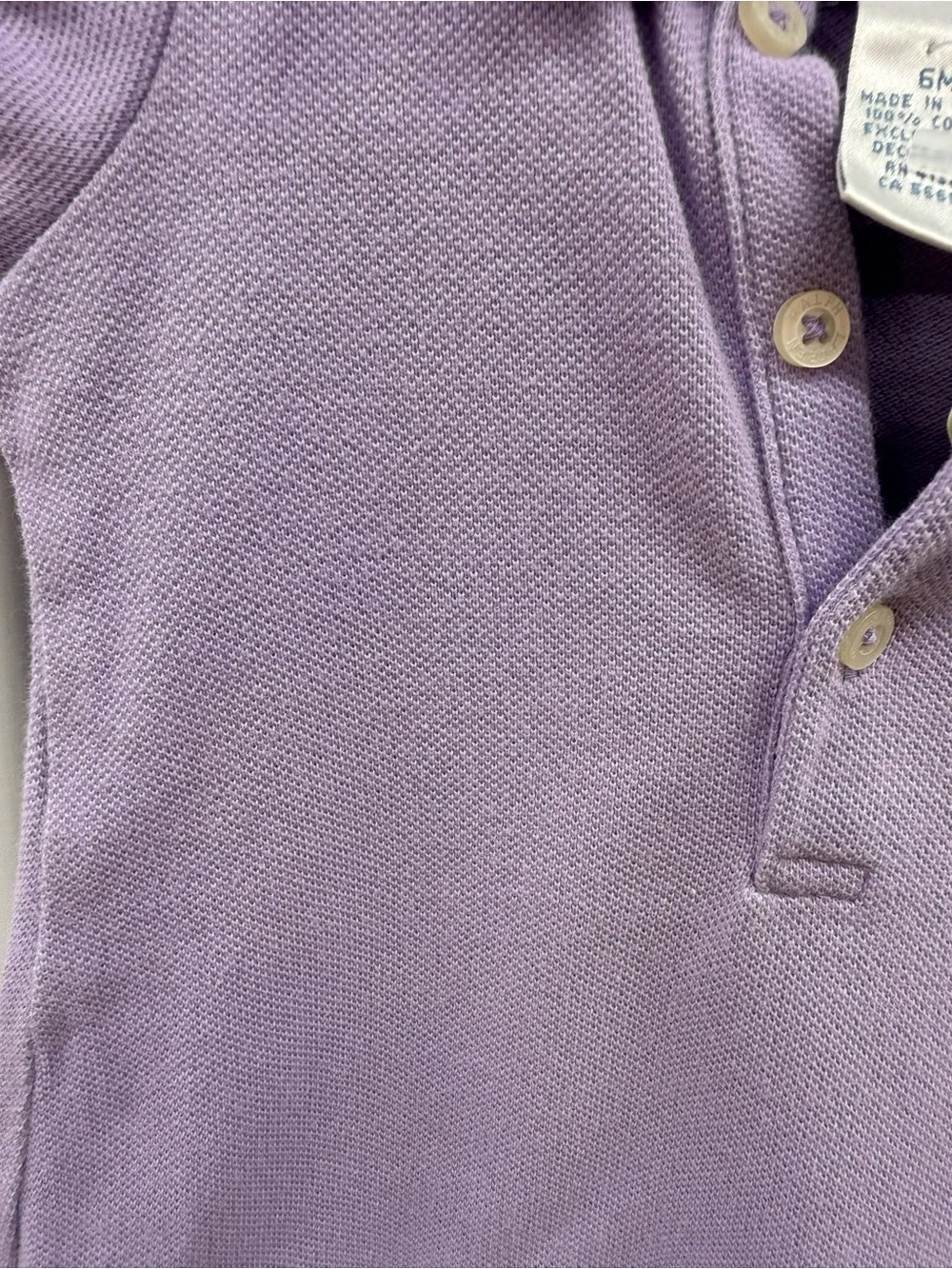 Ralph Lauren Girls' Lavender Polo dress with Striped Ruffle Hem 6 months